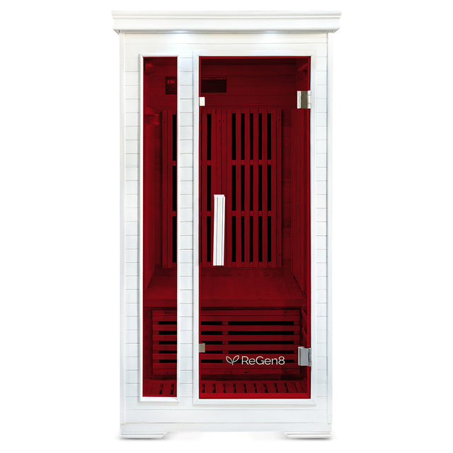 ReGen8 Solo - 1 Person 1410W Infrared Sauna in White