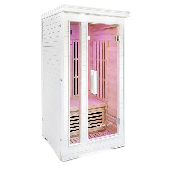 ReGen8 Solo - 1 Person 1410W Infrared Sauna in White