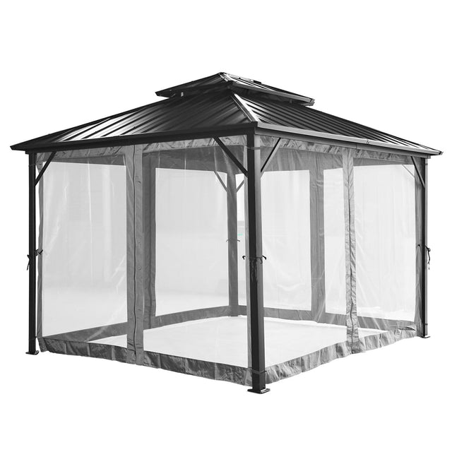 Yardtopia Aspendale Metal Gazebo Set with Mosquito Netting and Curtain