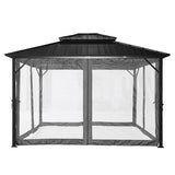 Yardtopia Aspendale Metal Gazebo Set with Mosquito Netting and Curtain