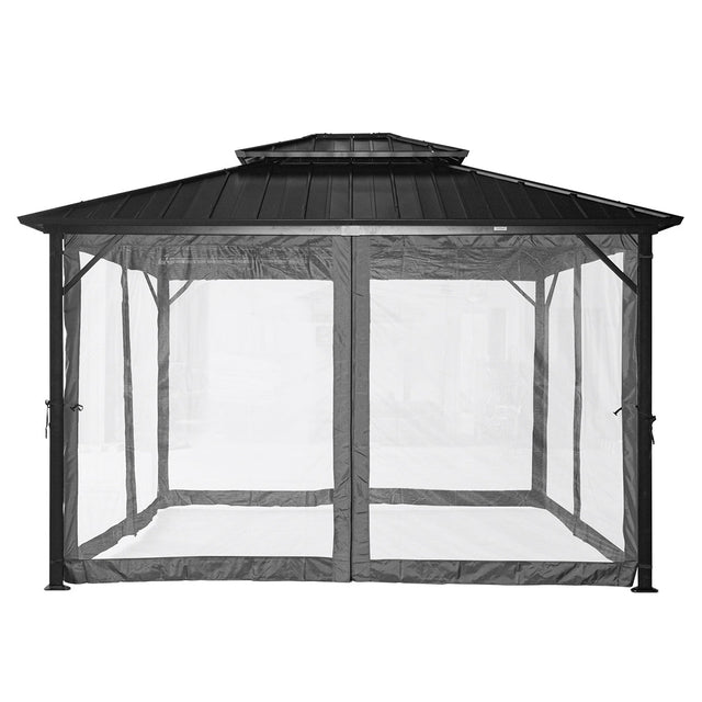 Yardtopia Aspendale Metal Gazebo Set with Mosquito Netting and Curtain