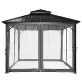 Yardtopia Aspendale Metal Gazebo Set with Mosquito Netting and Curtain