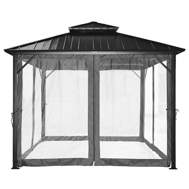 Yardtopia Aspendale Metal Gazebo Set with Mosquito Netting and Curtain
