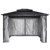 Yardtopia Aspendale Metal Gazebo Set with Mosquito Netting and Curtain