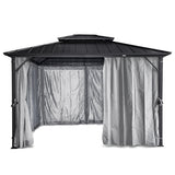 Yardtopia Aspendale Metal Gazebo Set with Mosquito Netting and Curtain