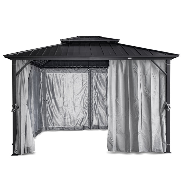 Yardtopia Aspendale Metal Gazebo Set with Mosquito Netting and Curtain