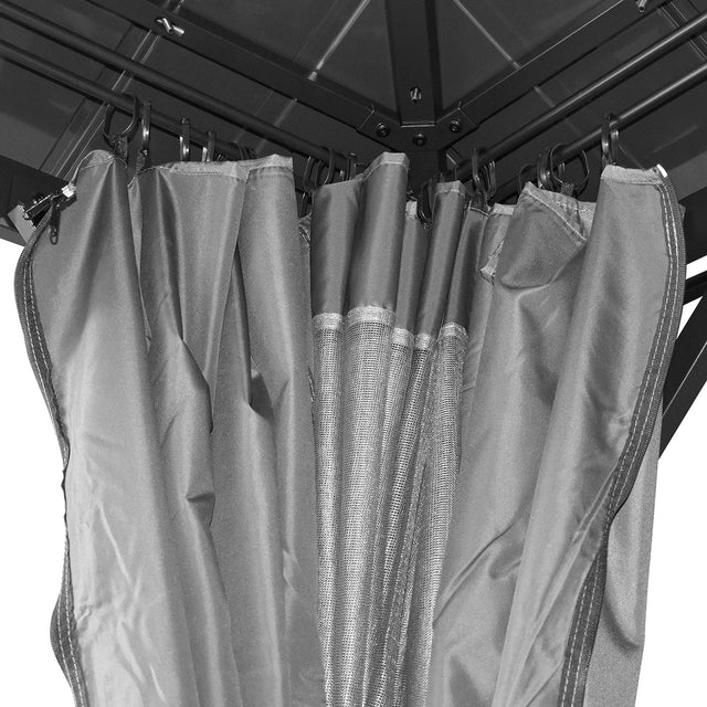 Yardtopia Aspendale Metal Gazebo Set with Mosquito Netting and Curtain
