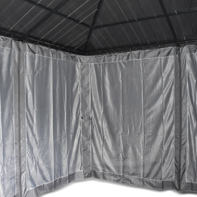 Yardtopia Aspendale Metal Gazebo Set with Mosquito Netting and Curtain