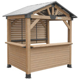 Yardtopia Oslo 2.4m x 1.8m Outdoor Timber & Steel Gable Roof Gazebo - Bar Set