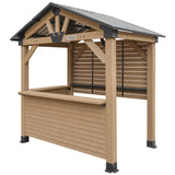 Yardtopia Oslo 2.4m x 1.8m Outdoor Timber & Steel Gable Roof Gazebo - Bar Set