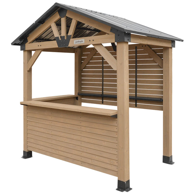 Yardtopia Oslo 2.4m x 1.8m Outdoor Timber & Steel Gable Roof Gazebo - Bar Set