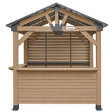 Yardtopia Oslo 2.4m x 1.8m Outdoor Timber & Steel Gable Roof Gazebo - Bar Set