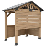 Yardtopia Oslo 2.4m x 1.8m Outdoor Timber & Steel Gable Roof Gazebo - Bar Set