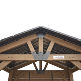 Yardtopia Oslo 2.4m x 1.8m Outdoor Timber & Steel Gable Roof Gazebo - Bar Set