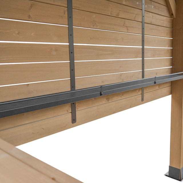 Yardtopia Oslo 2.4m x 1.8m Outdoor Timber & Steel Gable Roof Gazebo - Bar Set